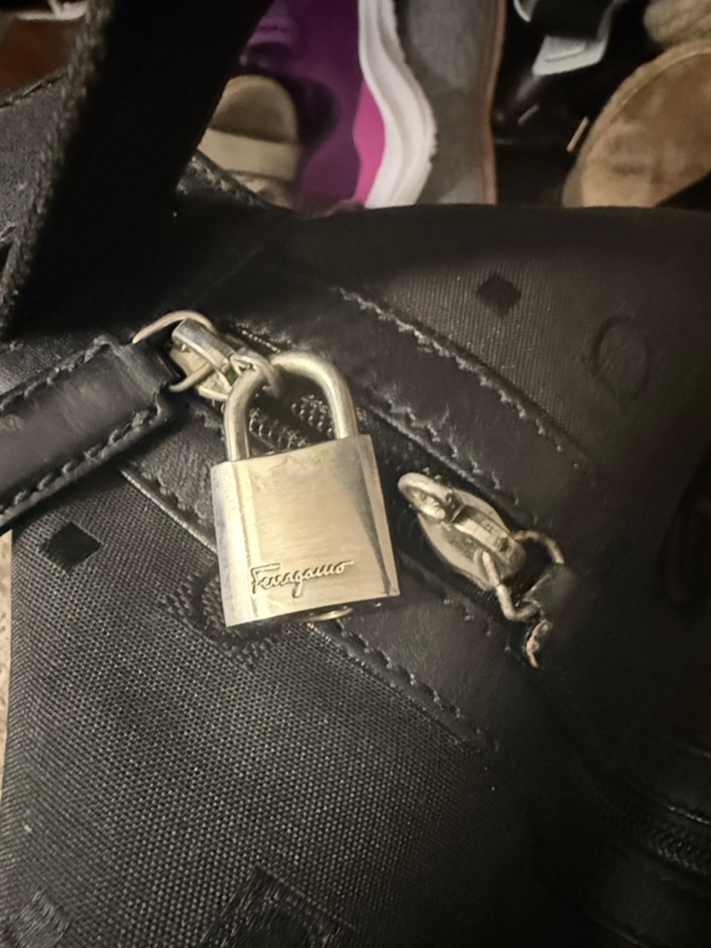 Salvatore Ferragamo Black Canvas & Leather Travel Bag - Picture 4 of 16